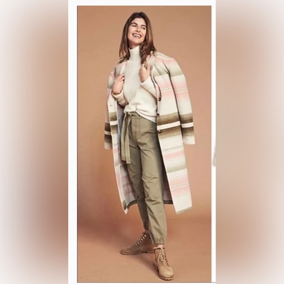 Faherty Jackets & Blazers - Faherty Stallion Duster Coat size XS beige blush and green